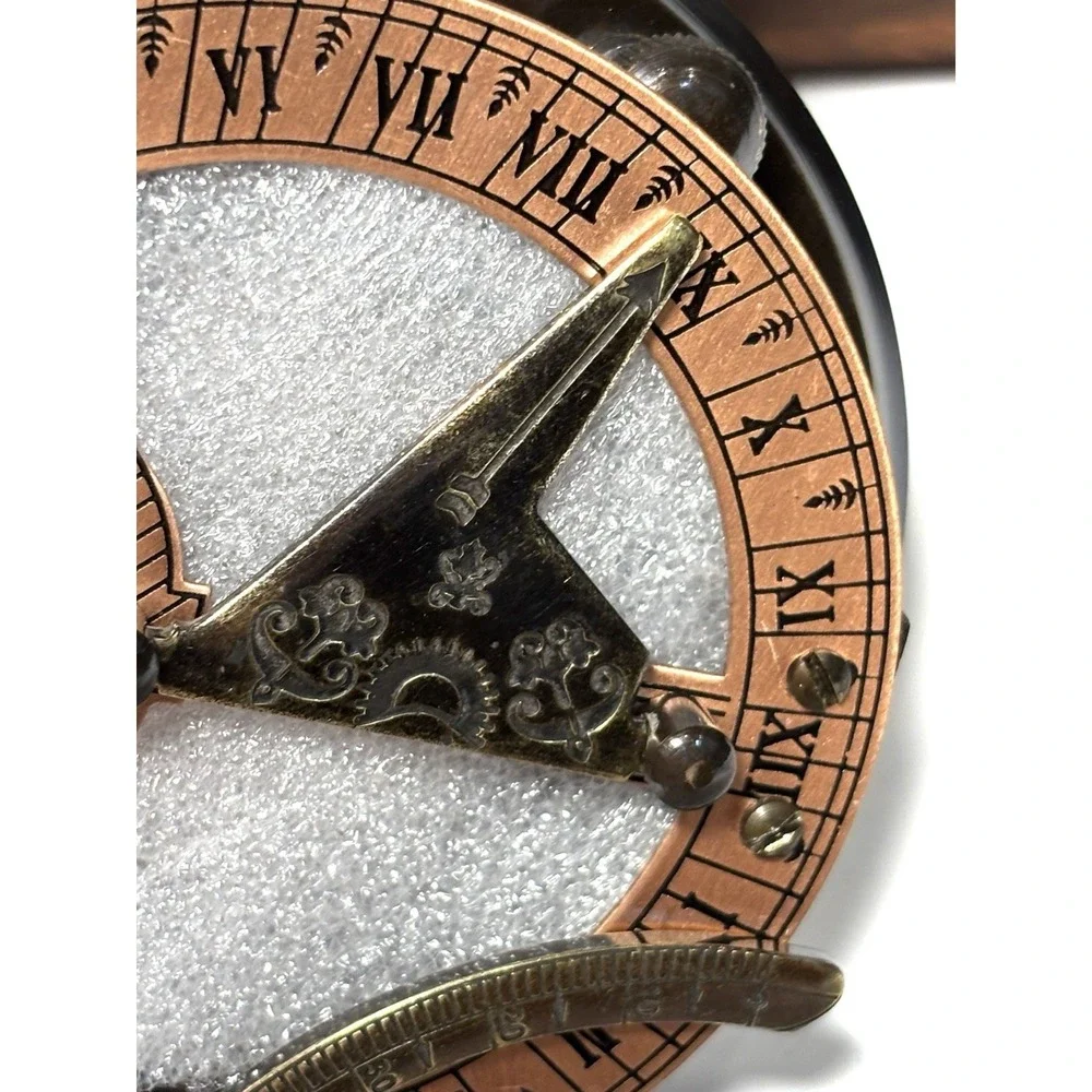 Gilbert & Sons London Sundial Compass in Wooden Box Engraved JC Maritime Gift